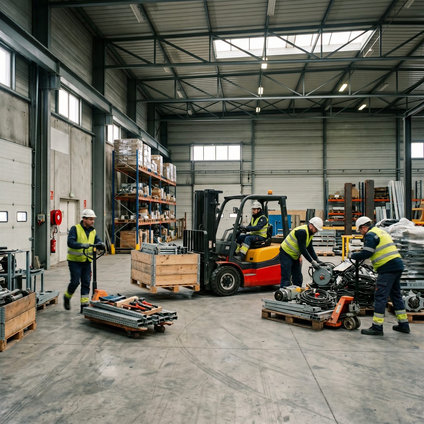 Chantier de débarras sur un site industriel